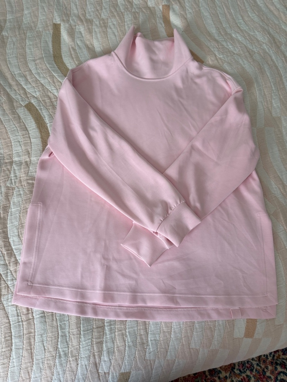 lululemon athletica soft pink mock neck pullover